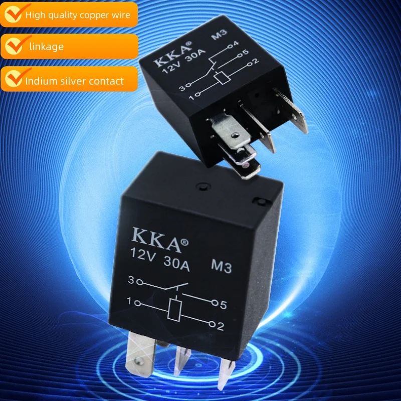 2-Pack Universal Automotive Relay 12V 24V High/Low Beam Air Conditioner Fuse Box Oil Pump Relay Auto Parts