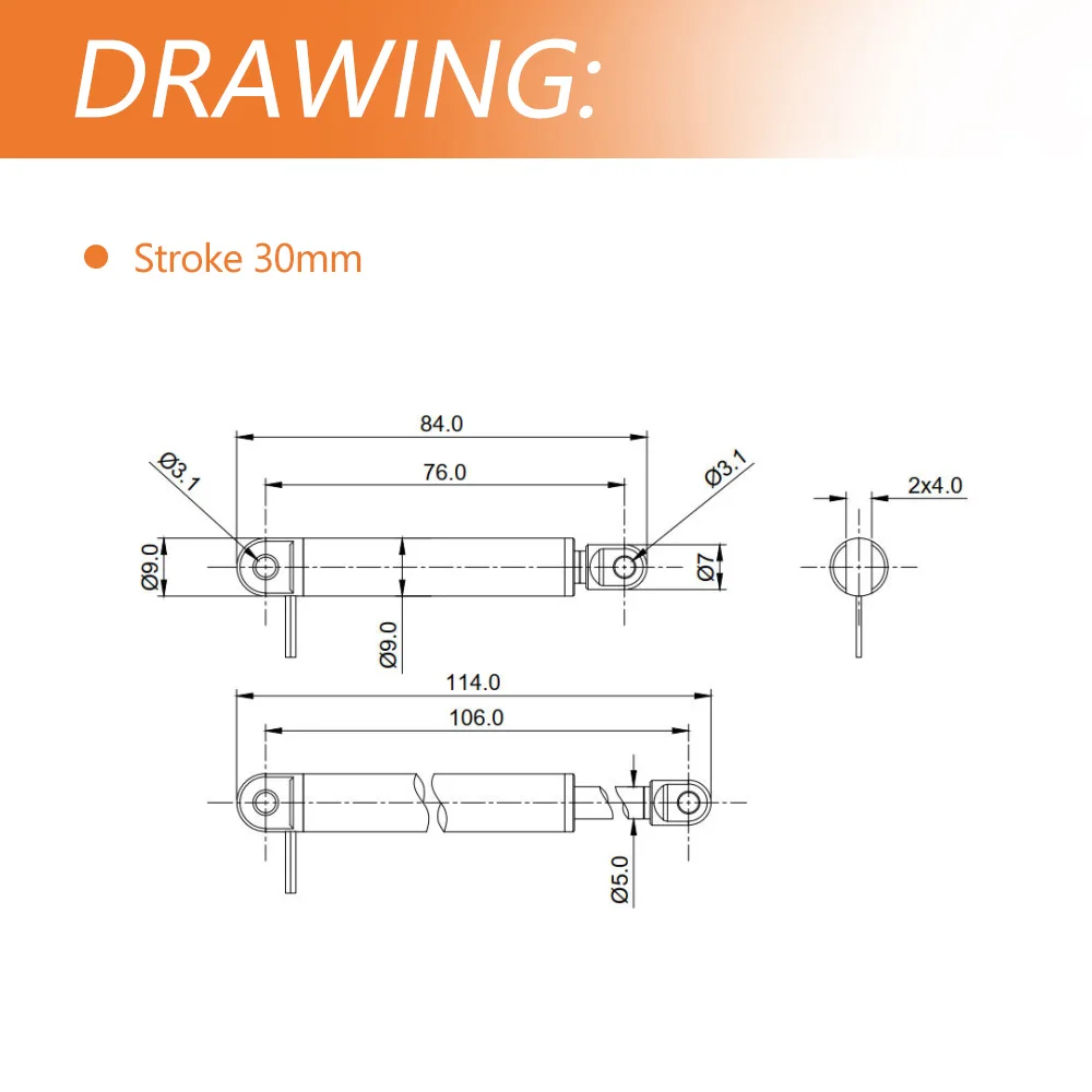 

6V Mini Reciprocating Actuator for Moulds | 30mm Stroke Telescopic Push Rod with Adjustable Speed