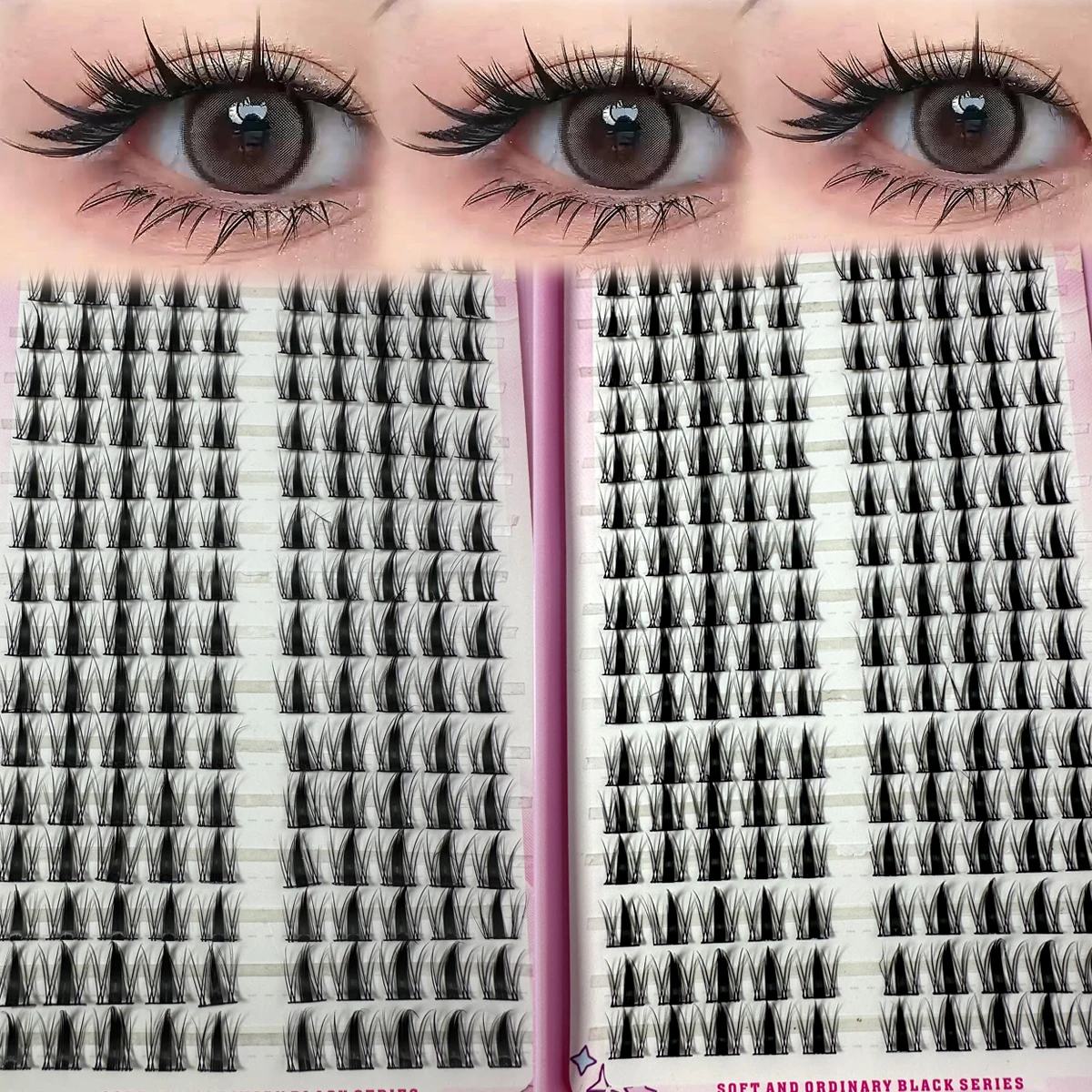 Individual Manga Fox Eye Effect Fluffy False Eyelashes Reusable Natural Thick Long Single Cluster Lash Extension Segmented Eyes