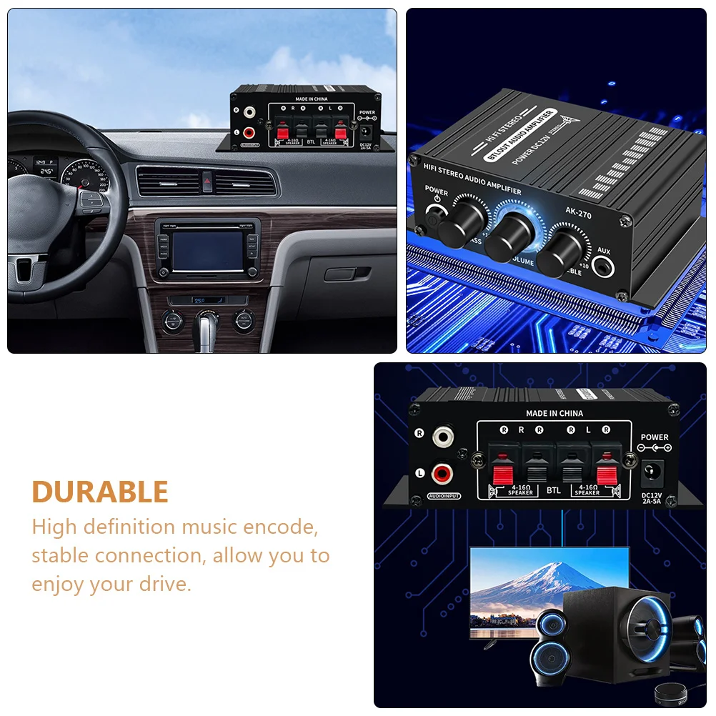 

Digital Audio Amplifier Dual Black Aluminum Bass Treble Passive Speaker Adapter Car Computer Stereo Sound Powerful Clear