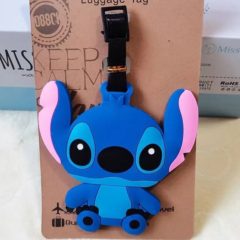 Disney Animation Cute Stitch Innovative Cartoon Luggage Tag Suitcase ID Address Stand Luggage Boarding Pass Portable Tag Gift