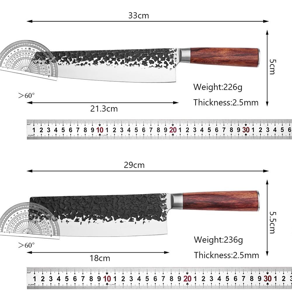 Japanese Chef Knife Forged Meat Clever Kitchen Knives Filleting Slicing Sushi Knife Professional Cooking Cutter with Wood Handle