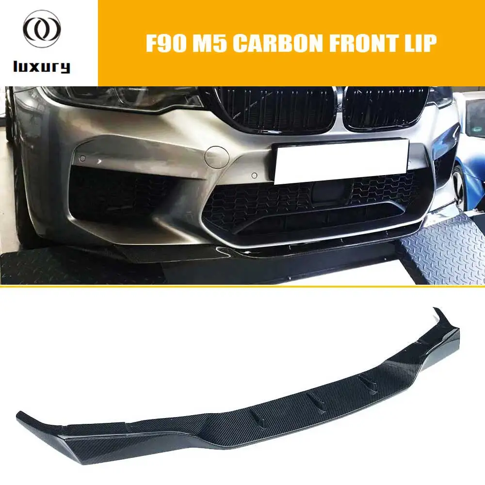 Real Carbon Fiber Front Bumper Chin Lip Spoiler Splitter for BMW F90 M5 17-20 Prelci & 21-24 LCI