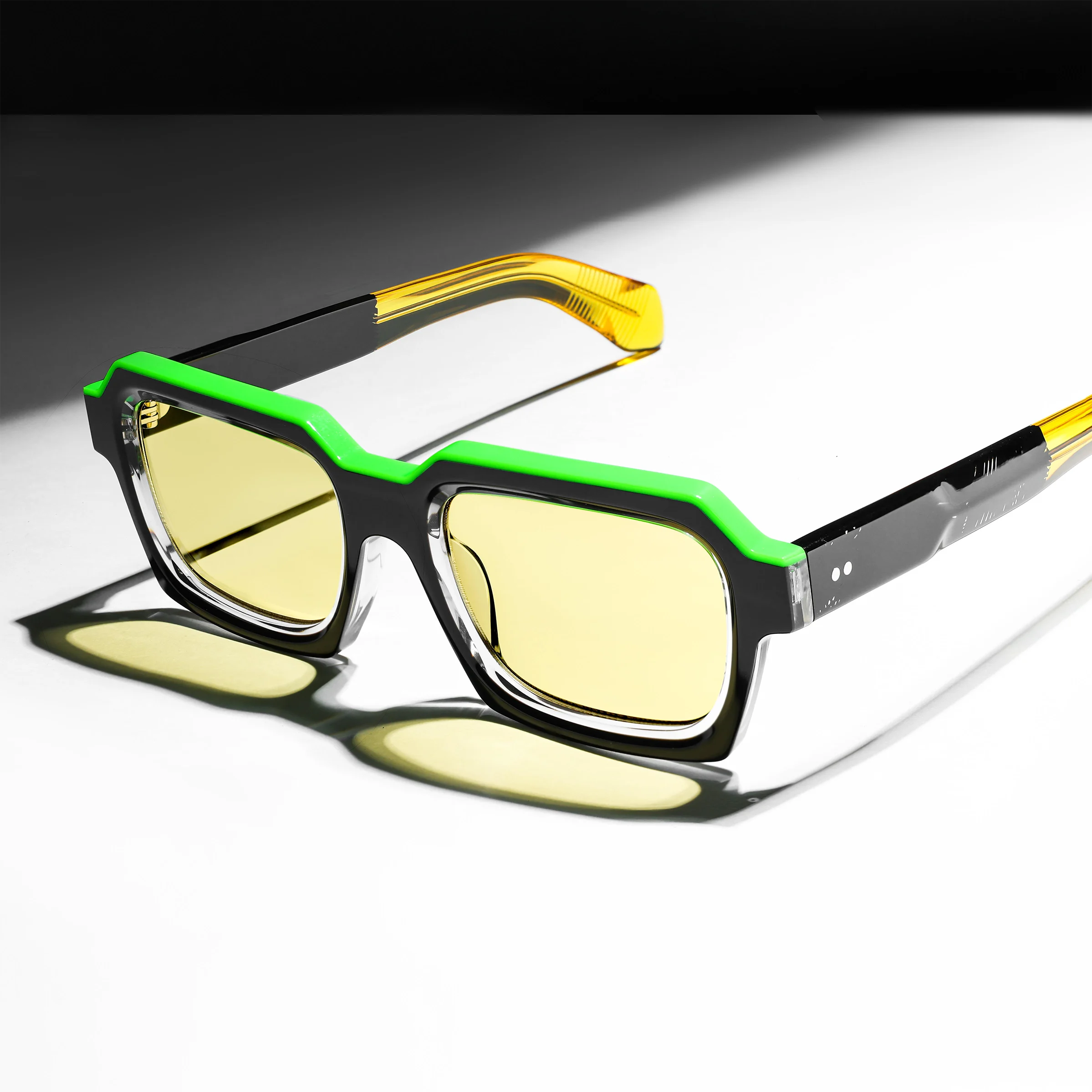 

Luxury Design Look Oversized Sunglasses Women Polarized Glasses Trendy Thick Acetate Wide Double Bridge UV400 Retro