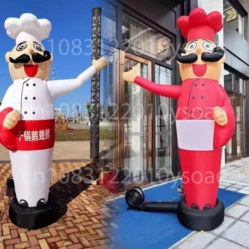 Waving Inflatable Cartoon Doll Chef Celebration Catering Waving and Without Fan