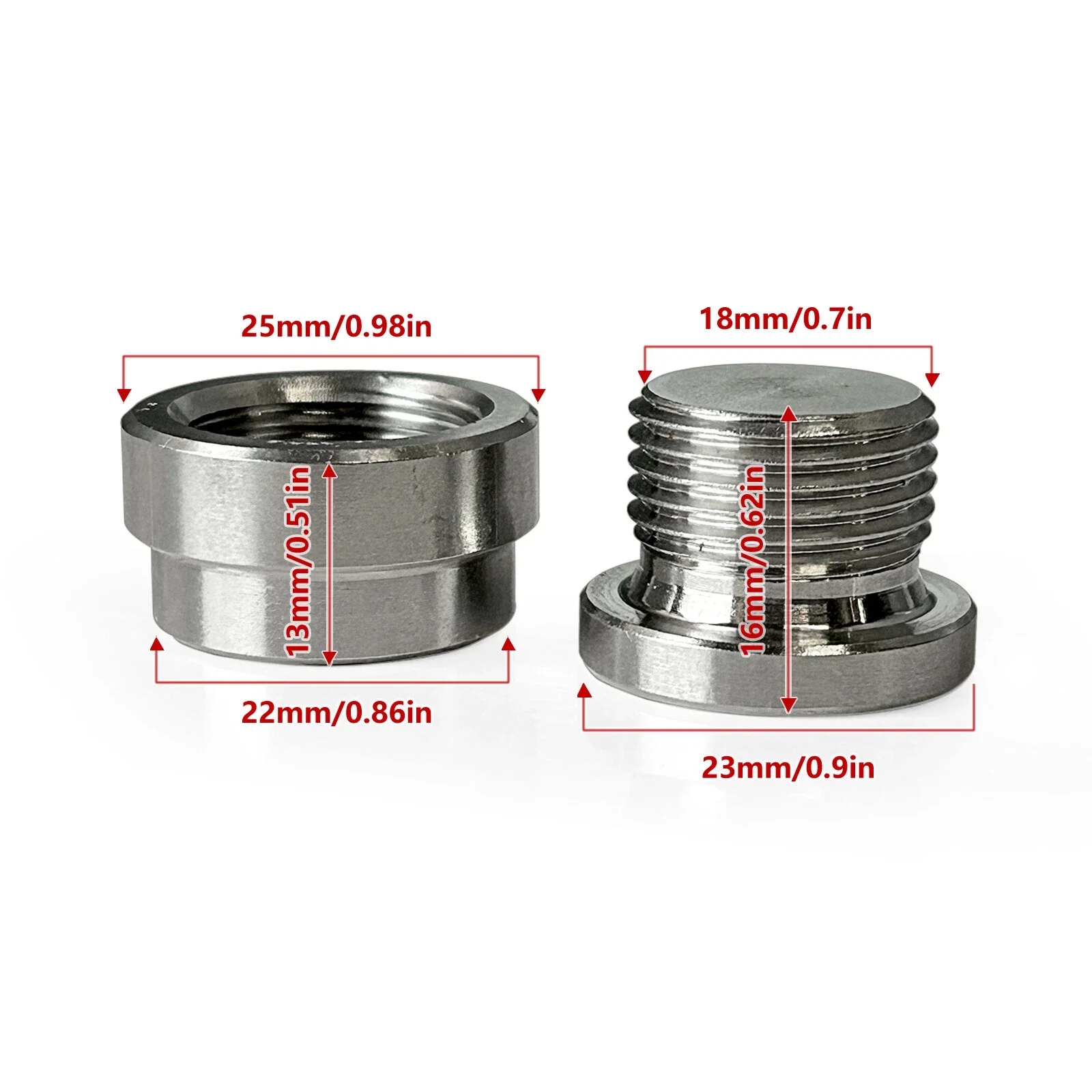 2Pair Car Oxygen Sensor Bung Nut Stainless Steel Exhaust Lambda Boss Weld On Nut Oxygen Sensor Welding Nut Car Accessory