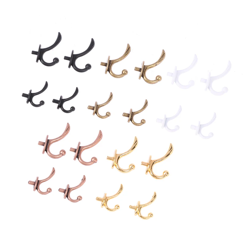 2 قطعة 1:12 معطف الملابس المصغرة هوك معدني حمالة تعليق جدارية دمية اكسسوارات هدايا الاطفال #5