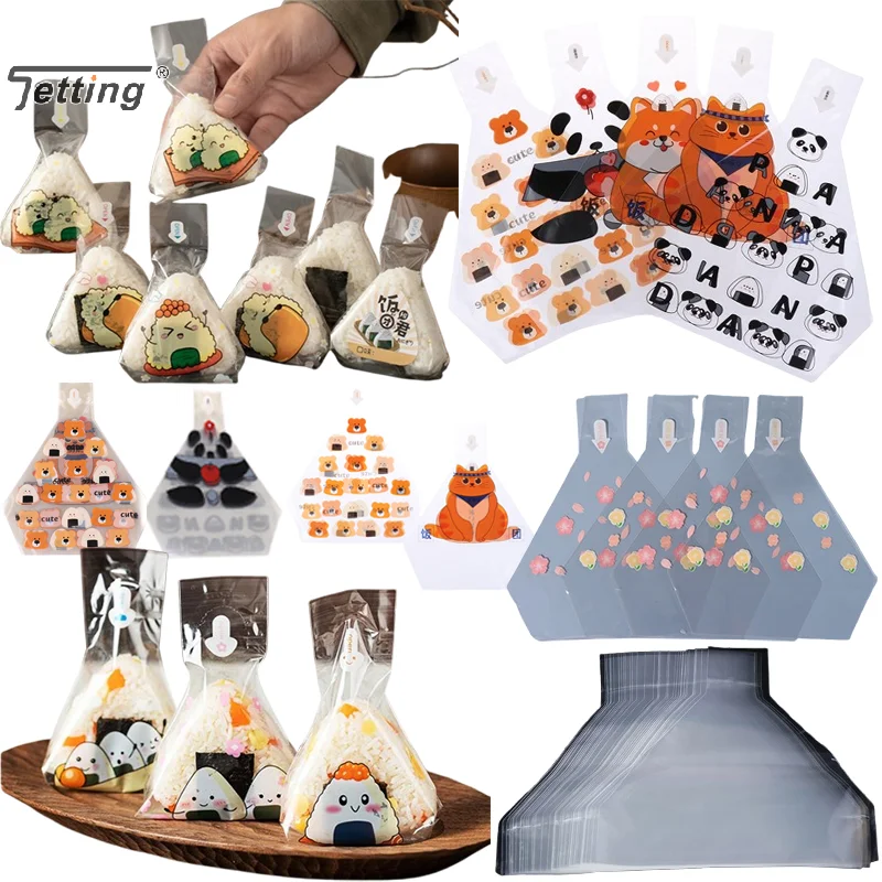 50Pcs Japenese Triangle Rice Ball Disposable Packaging Bags Nori Seaweed Nori Onigiri Sushi Bag Portable Bento Accessories