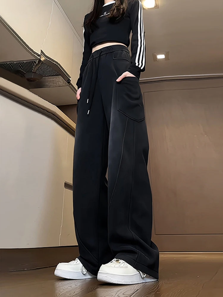 Bla Heavyweight Curved Blade Men's Sweatpants Spring Autumn Waed American Retro Drape Wide Leg Youth Workwear Trousers
