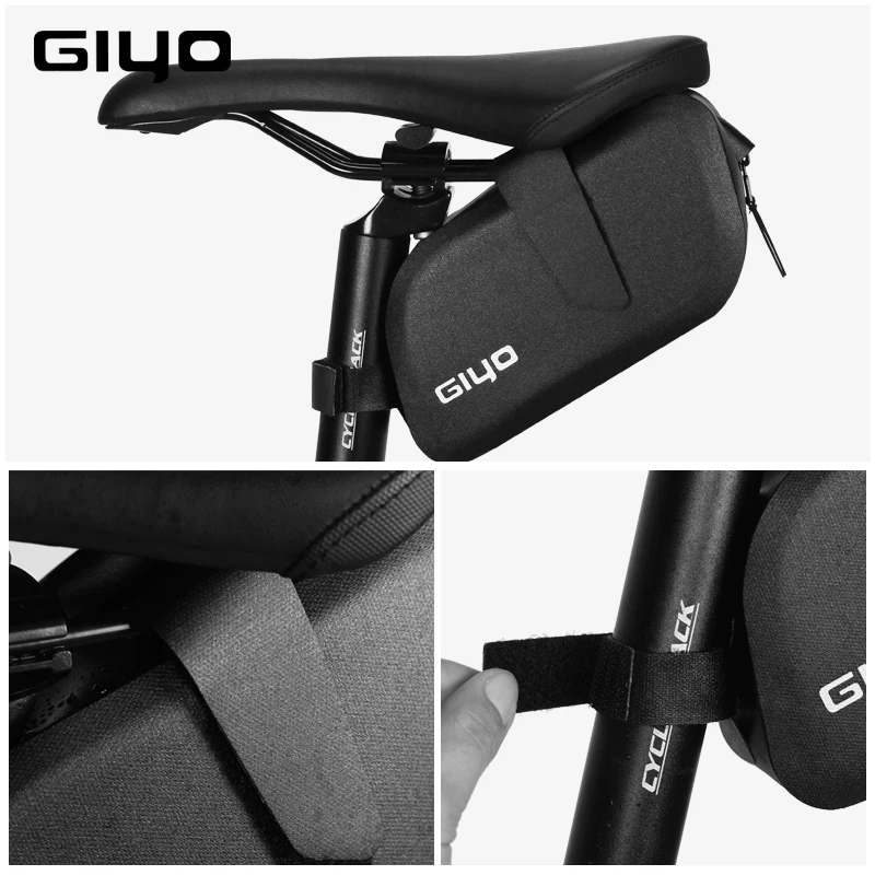 GIYO Cycling Tail Bag Waterproof MTB Road Bike Saddle Bag Bicycle Large Capacity Rear Seatpost Bag With Adjustable Strap