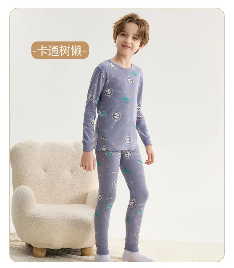 Boys Pajamas Sets 2 to 3 4 5 6 7 8 9 10 11 12 13 Years Cotton Soft Long Sleeve Toddler Boy Pijamas Set Blue Astronaut Pyjamas