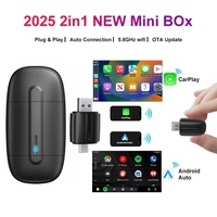 FLIXIVI 2 in 1 Wireless CarPlay/Android Auto Wireless Dual Interface USB/TYPE-C Adapter Mini Box Plug Fast Connect Universal
