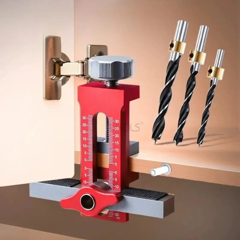 

Cabinet Door Quick Leveling Device 2 in 1 Positioning Installation Jig Door Panel Mounting Rebounding Device Drilling Locator
