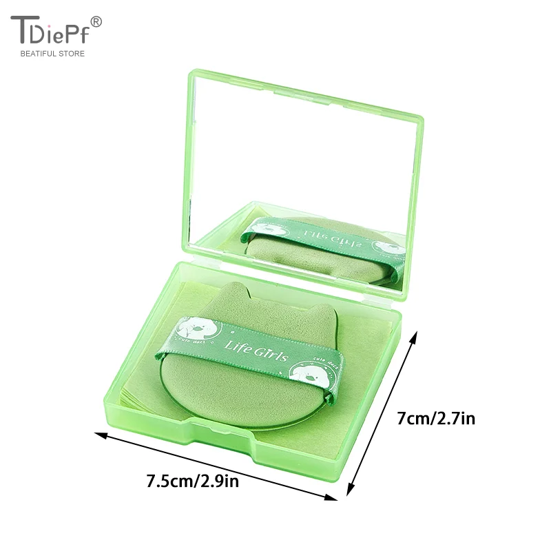 100 vellen gezichtsolie-blotpapier met etui spiegelbladerdeeg voor make-up instelling draagbaar olie-controle olie-absorberend houtpulppapier