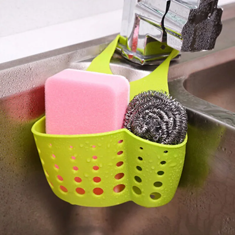 Kitchen Sink Drain Rack Soap Sponge Holder Hanging Storage Basket for Bathroom Adjustable Faucet Holder Kitchen Accessories