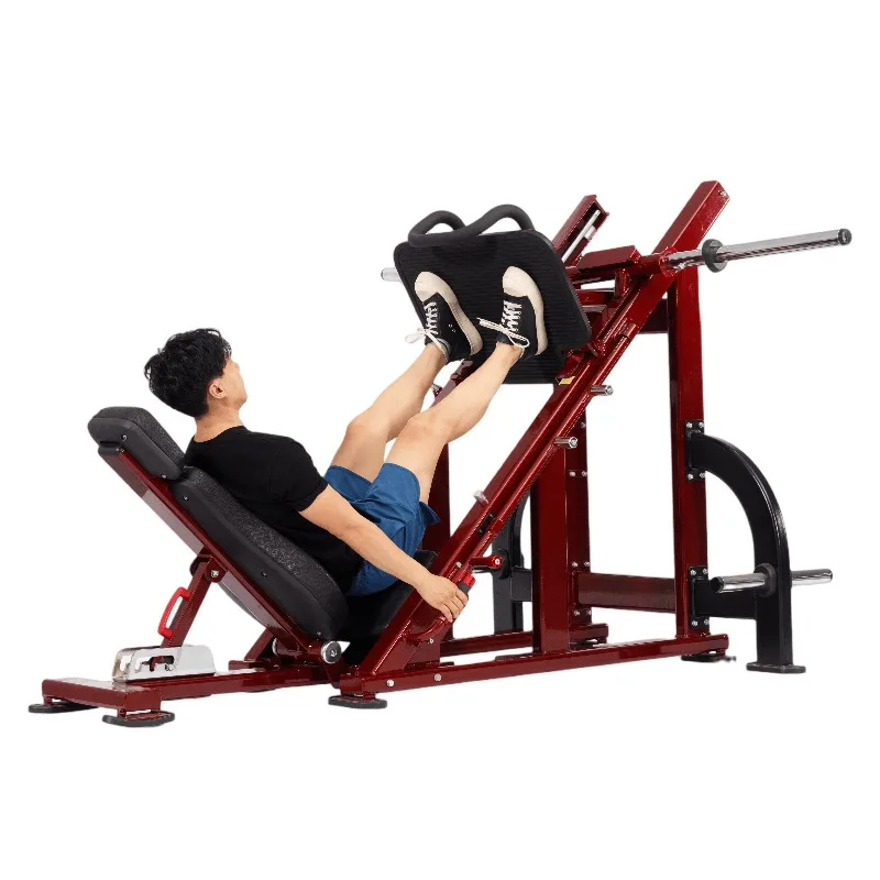 Máquina de prensado de piernas inclinadas: apilamiento de pesas selectorizado y plataforma de pie ajustable para gimnasios comerciales