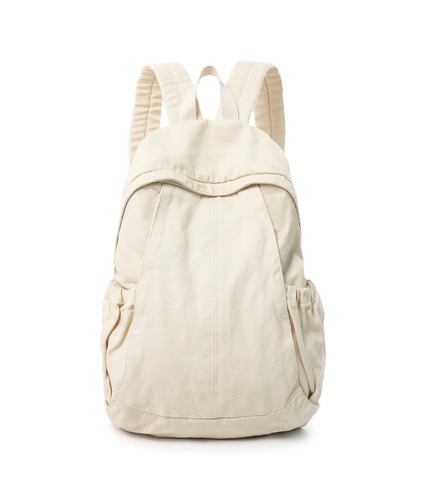

Travel bag college style solid color schoolbag men's canvas backpack women's leisure large capacity