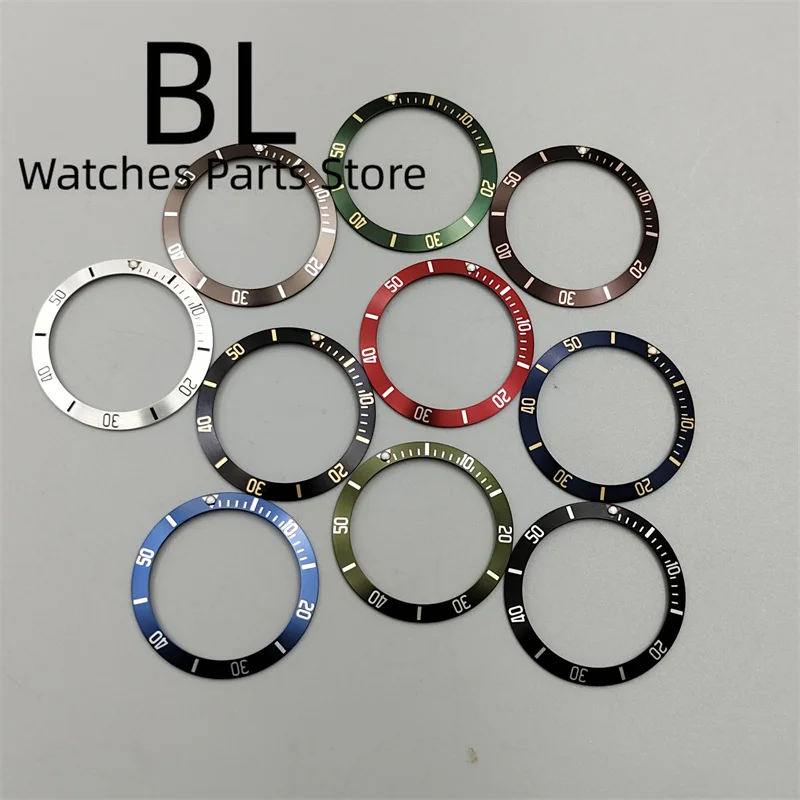 BLIGER 38mm Diameter Watch Bezel Insert 60 Minutes Indices Fit For 40mm Watch Case Replacement Watch Accessory  Aluminium Insert