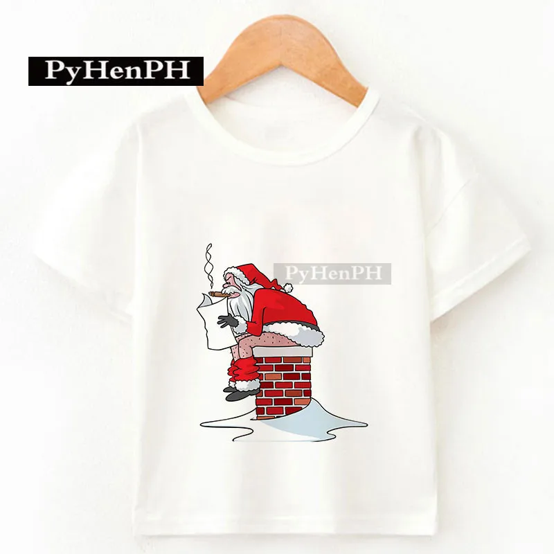 Cartoon Santa Claus Christmas T-shirt Christmas Clothes for Boys and Girls Clothes