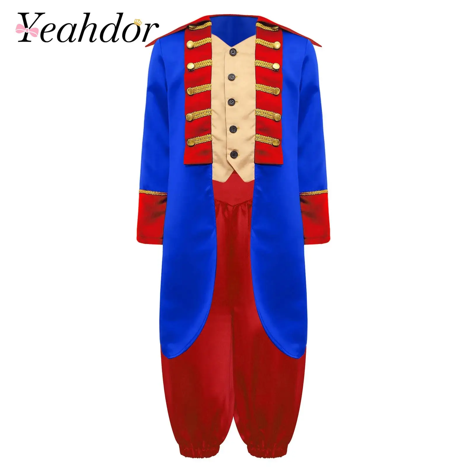 

От 6 до 16 лет для мальчиков, 2 шт., костюм революционной войны, британский фрак, брюки для Хэллоуина, косплей, исторические колониальные общие куртки