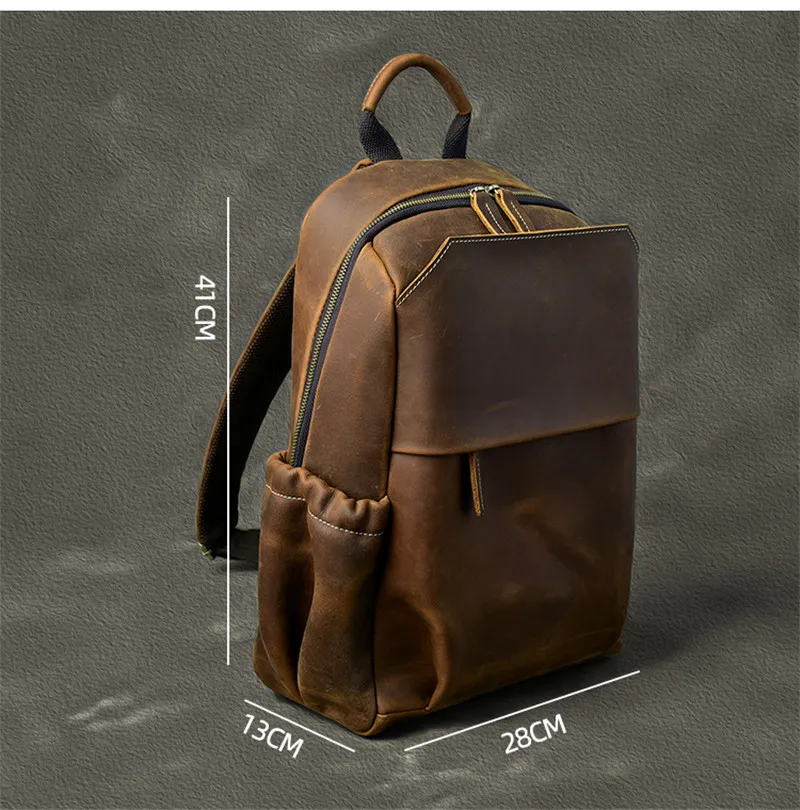 Imagem -03 - Vintage Couro Genuíno Grande Capacidade dos Homens Peito Bolsa Design Natural Louco Cavalo Couro Bolsa de Ombro Locomotiva Mensageiro Bolsa