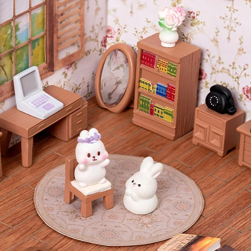 13 stks Micro Landschap Creatieve Retro Studie Woonkamer Meubels Ornamenten Diy Poppenhuis Decoratie Accessoires
