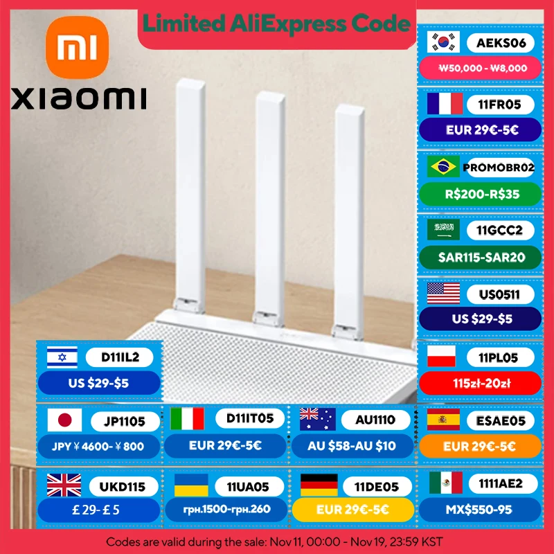 

Маршрутизатор XIAOMI MIJIA AX3000T, 2,4 ГГц, 5 ГГц Wi-Fi 6, двойной порт WAN, доступ к сети, светодиодный NFC-подключение, игры в домашнем офисе, поддержка приложения MIHOME