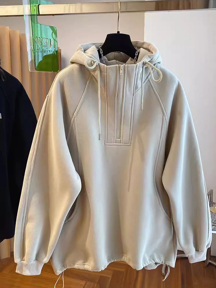 

Мужская толстовка Aymelon в американском ретро-стиле, повседневная, свободного кроя, больших размеров, в уличном стиле, осенне-зимняя, удобная, на молнии