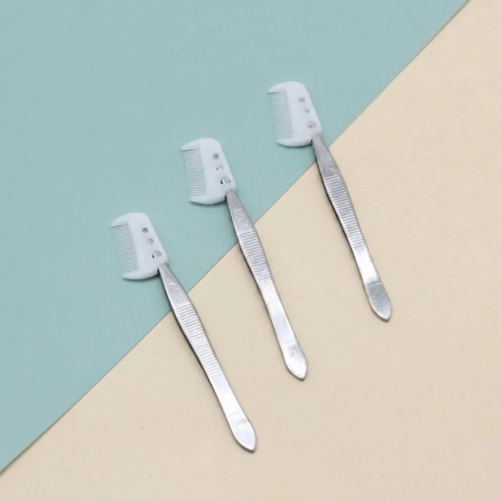 1pc/24pcs Stainless Steel Eyebrow Trimming Scissors With Comb Rounded Tip Eyebrow Trimming Makeup Tool Safe Trimming