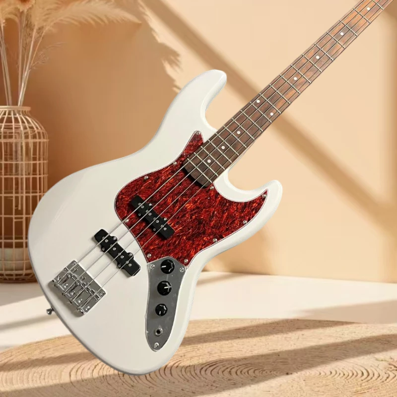 

Белая электрогитара Jazz Bass SQ с корпусом из дерева эльмы, фиксированный бридж, бесплатная доставка