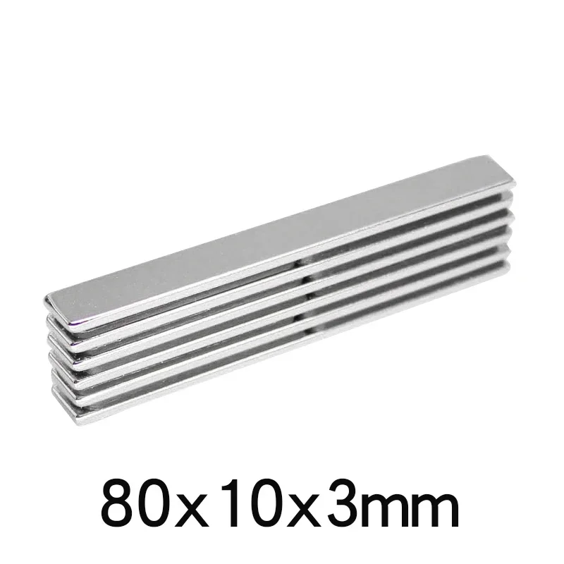 80x10x3mm Strong Quadrate Neodymium Magnet N35 Powerful NdFeB Longer Magnets Block Rare Earth Magnets 80*10*3mm