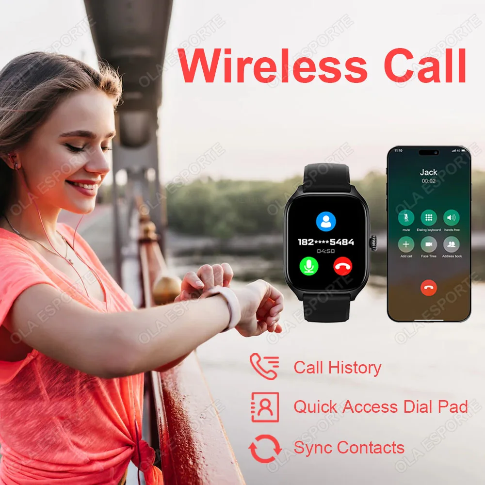 H9 Smart Watch 2024 New 2.01Inch HD Display Answer Make Call Message Preview Sport Modes DIY Dial Prognoza pogody dla mężczyzn Kobiety