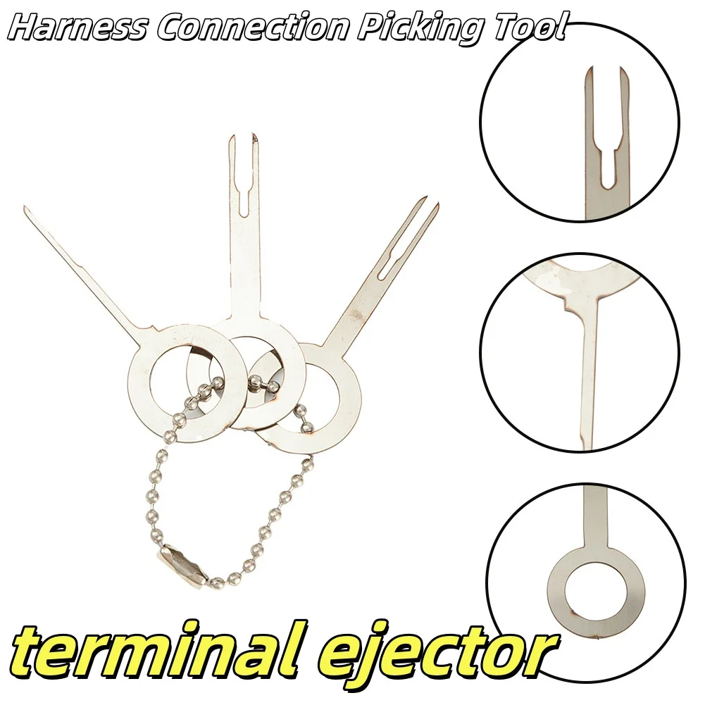 3pcs Car Electrical Terminal Key Pin Wiring Crimp Connector Removel Puller Tool Harness Connection Picking Tool 1x1  1x2  1x3mm