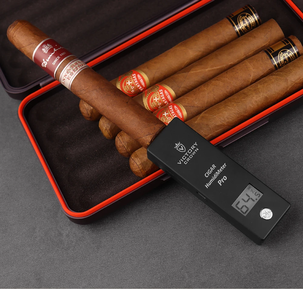 2024 New Cigar Hygrometer Digital Tool for Monitoring Cigar Humidity Levels Cigar Accessories