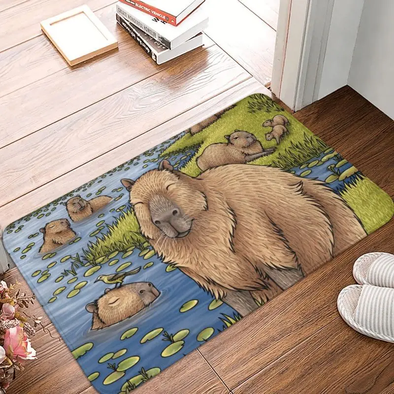 Custom Capybaras Floor Door Kitchen Bathroom Mat Anti-Slip Outdoor Doormat Living Room Entrance Carpet Rug