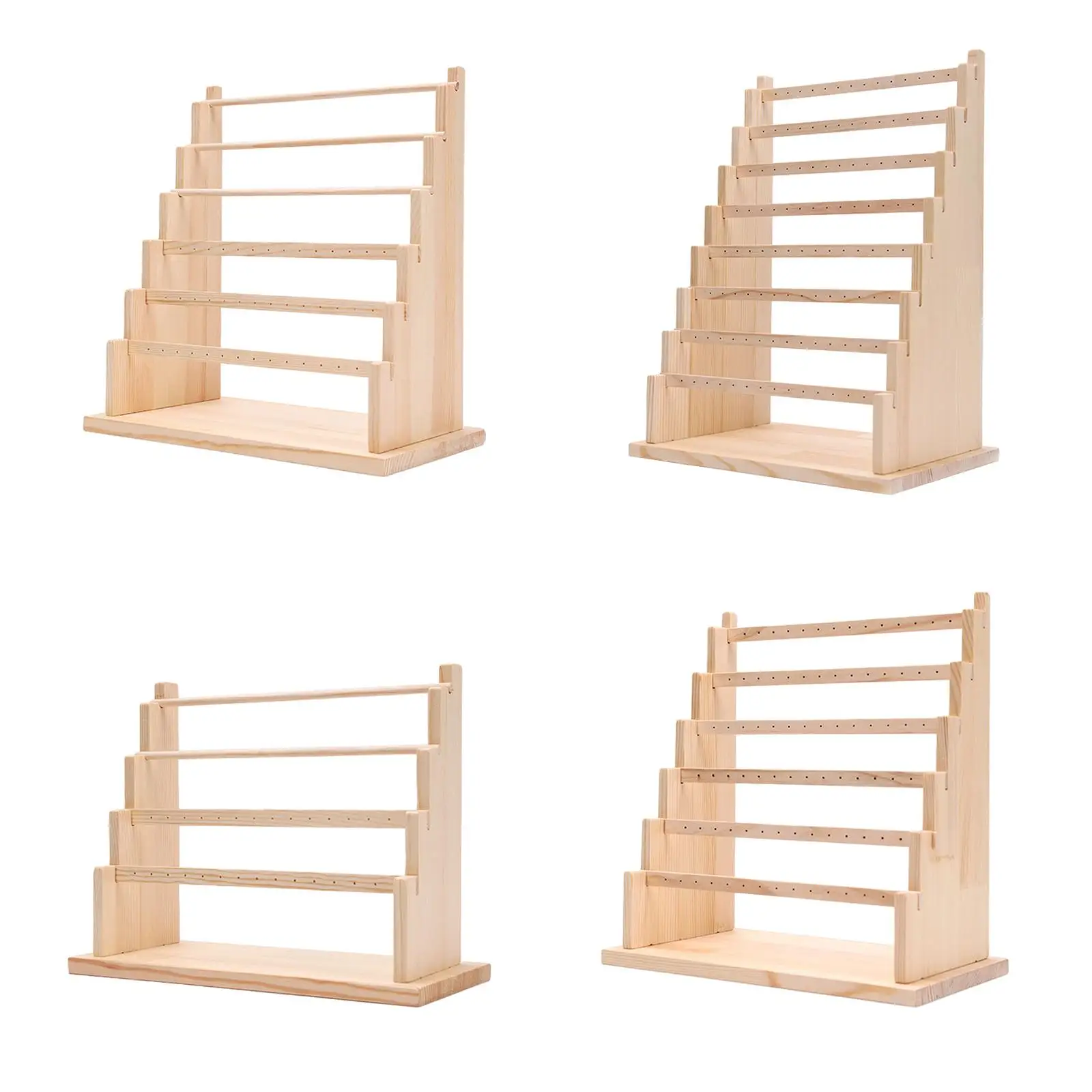 

Bangle Holder Earrings Stand Rack Shelf Wooden Rings Watch Display Rack Jewelry Display Stand for Bedroom Showcase Countertop