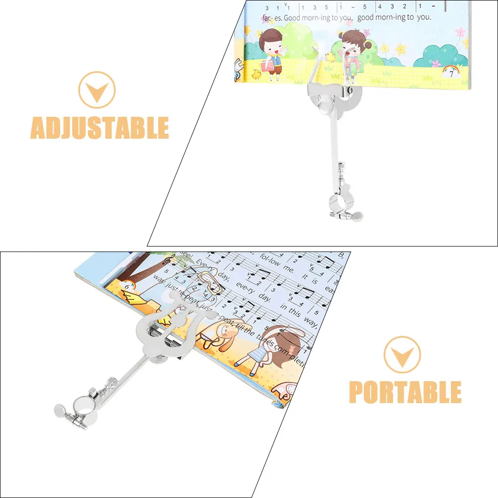 

Adjustable Music Stand For Piccolo Sheet Music Holder Foldable Portable Metal Lyre Clip Secure Clamp Performance Practice