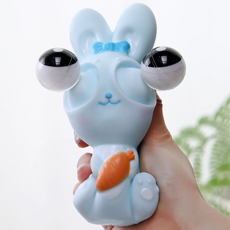 Funny Children's Squeeze Toy Cute Popping Out Eyes Rabbit Squeeze Toys Sensory Fidget Toys Kids Adult Stress Relief Anti-Anxiety