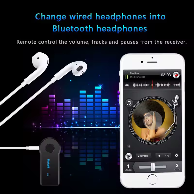 2 in 1 wireless Bluetooth 5.0 receiver 3.5mm jack for car music audio aux A2DP headphone transmitter adapter reciever handsfree - Image 3