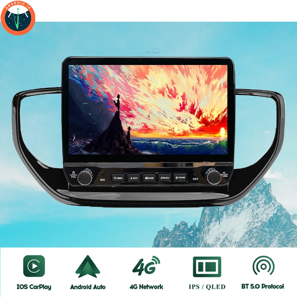 8Core 8G+128G Car Radio FM Audio Video Stereo DVD Cassette For Hyundai Verna Solaris 2020 2021 GPS Navi Car Intelligent Systems