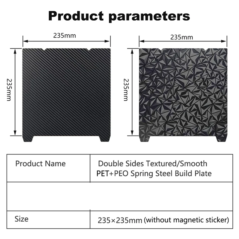 H1H 3D Printer Platform K1 K1C Sheet 235X235mm,Smooth H1H Build Plate Spring Steel Print Bed