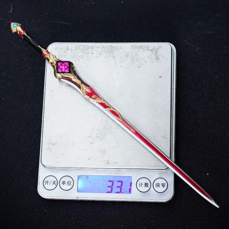 22 cm/8.66in Anime Game Perifere Sanqi Zwaard Metalen Model Legering Ornament Ongesneden Desktop Display Collectie Verjaardagscadeau voor Jongen