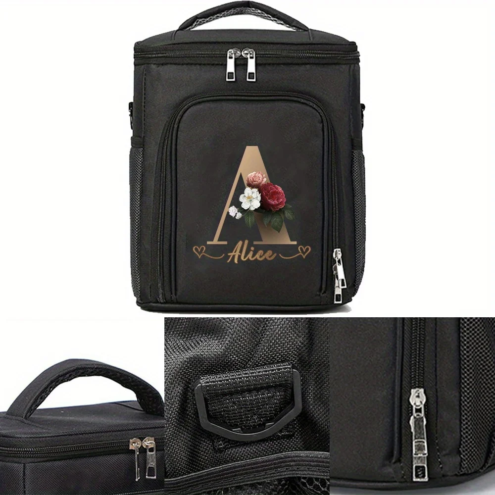 Customizable Name Men's and Women's Double-layer Lunch Bag Insulated Bento Bag Portable Large Capacity Double-layer Bento Bag