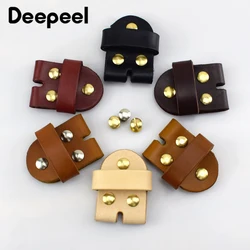 1pc 3.8cm Deepeel High quality Men's Belt Pin Buckles Connection Leather Solid Brass Belts Buckle With Rivet DIY Craft Decor
