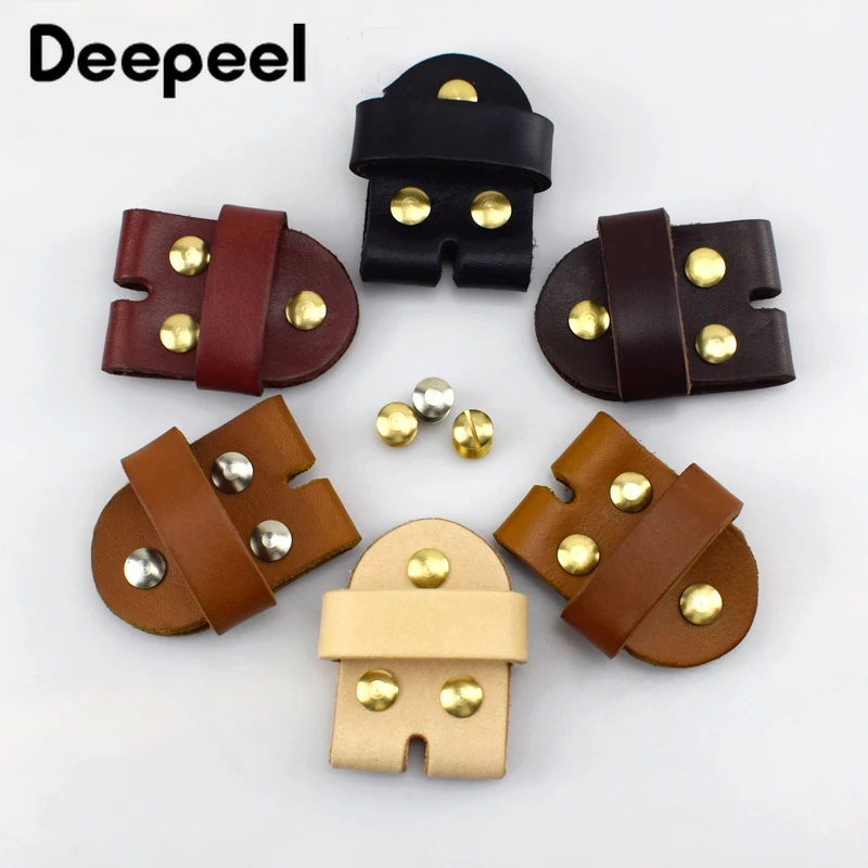 1pc 3.8cm Deepeel wysokiej jakości męski pasek ze sprzączkami połączenie skórzane solidne mosiężne paski klamra z nitem DIY Craft Decor