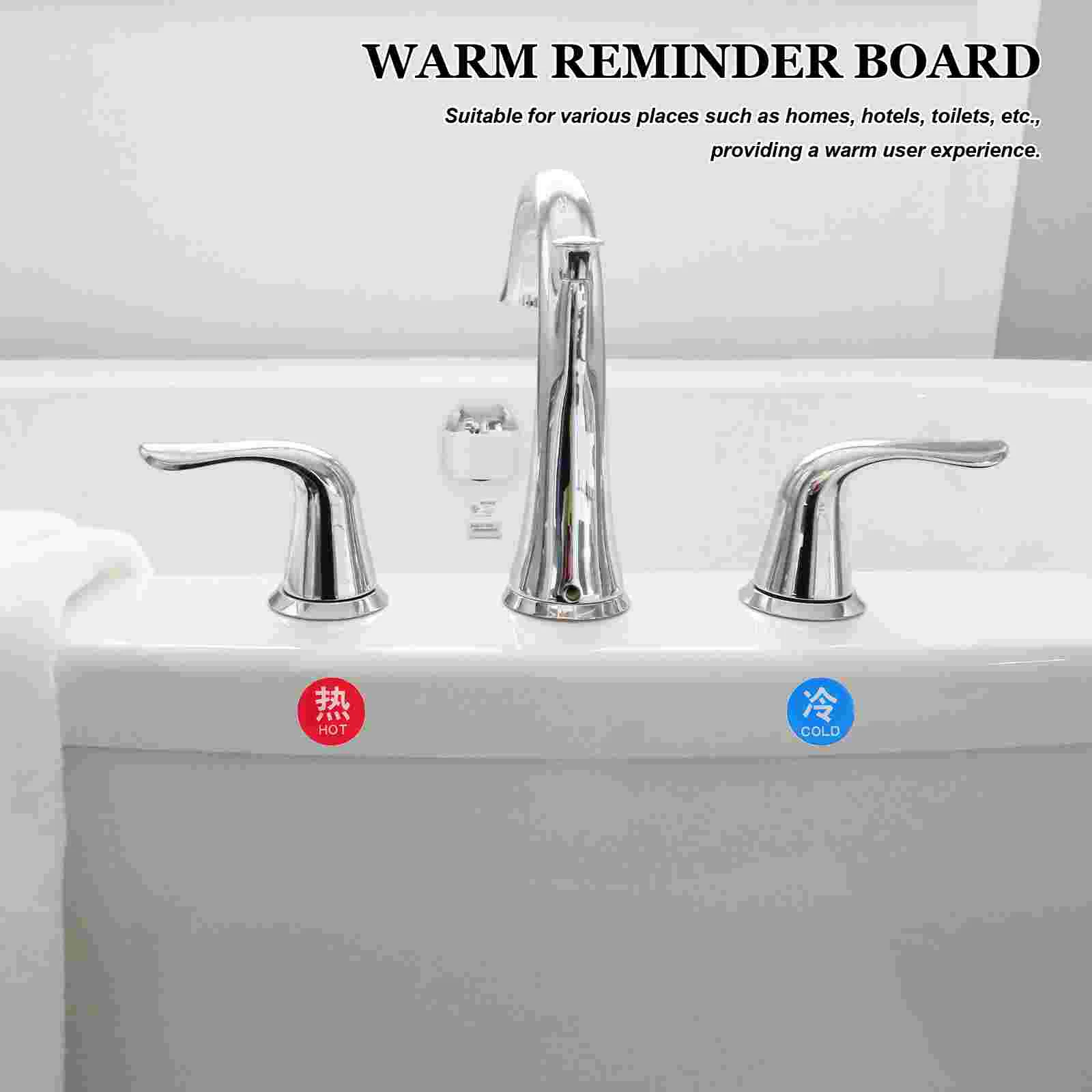 5 Pairs Warm Reminder Sign Hot and Cold Bathroom Faucet Labels Hot/cold Water Shower