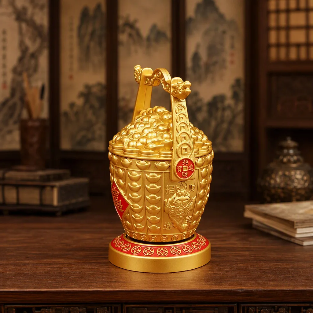 HYS Jucai Longtou Yuanbao, a bucket of gold ornaments, new Chinese Jucai Nafu business handicrafts souvenir