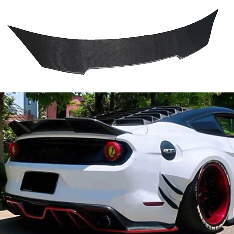 Real Carbon Fiber Fibre Rear Spoiler Wing Trunk With Ducktail For Ford Mustang 2015-2017