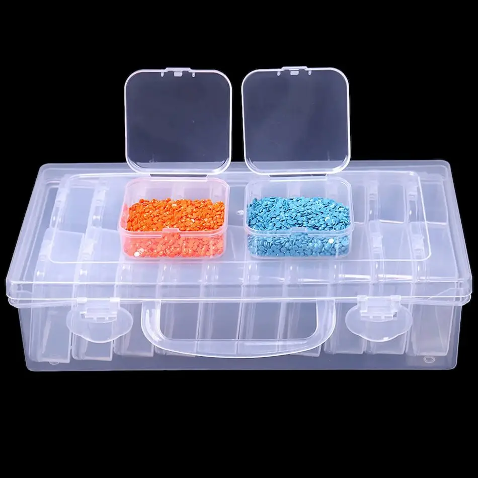 SDOYUNO-Diamond Painting Tool Art Embroidery Storage Box 30/15/14Grids Accessories Beads Display Sorting Box Storage Container