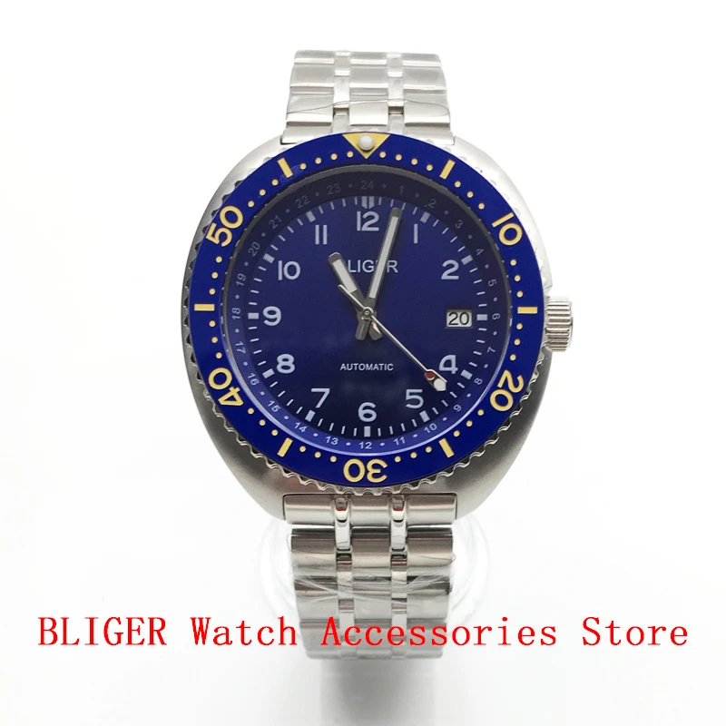 

Bliger NH35A 43mm Sports Mechanical Watch PT5000 mingzhu 2813 miyota8215 Stainless Steel Bracelet Sapphire Glass Luminous Dial